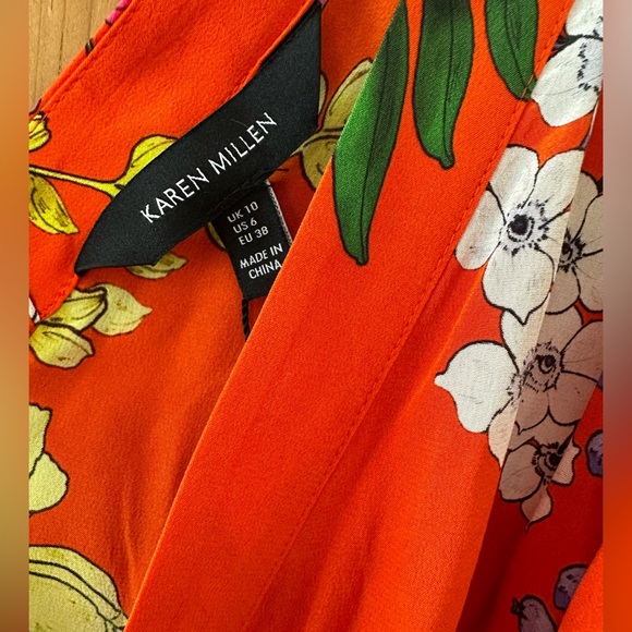 Karen Millen 100% Silk Floral Wrap Dress NWT - Picture 10 of 13